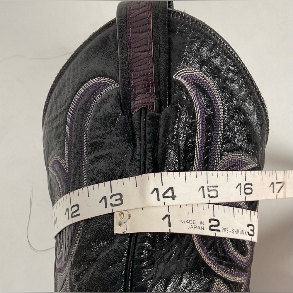 Vintage Larry Mahan Teju Lizard Cowgirl Boots | Purple | Women’s 7.5 B - Picture 7 of 16